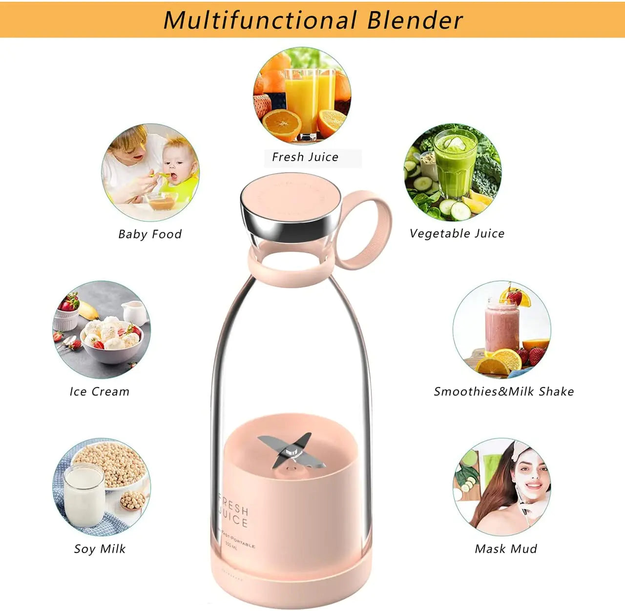 Bloom Aura™ Portable Blender Bottle/Magnetic Charger